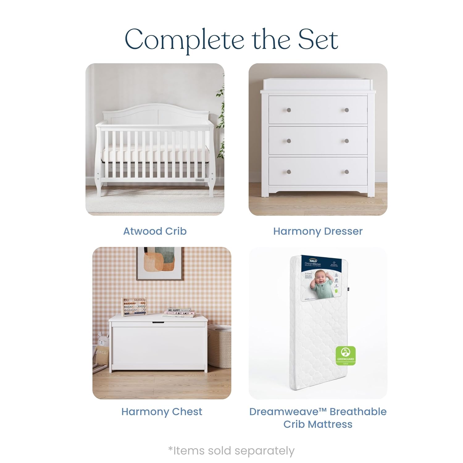 Child Craft Camden 4-in-1 Convertible Crib, Baby Crib Converts to Day Bed, Toddler Bed and Full Size Bed, 3 Adjustable Mattress Positions, Non-Toxic, Baby Safe Finish (Matte White)