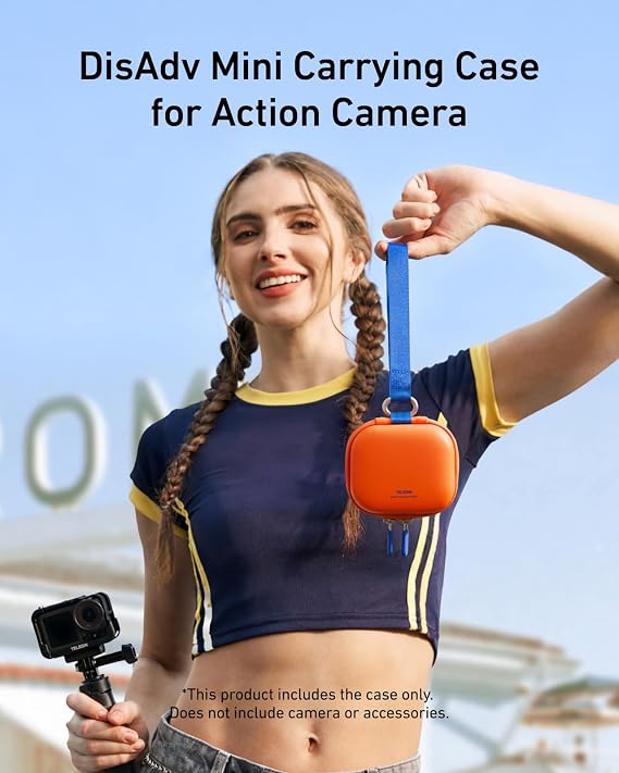 Telesin Osmo Action 6/5 Pro/4, HERO13/12/11/10/9, Ace Pro/Ace Pro 2 Uyumlu Mini Koruma Çantası, Mini Aksiyon Kamera Taşıma Çantası