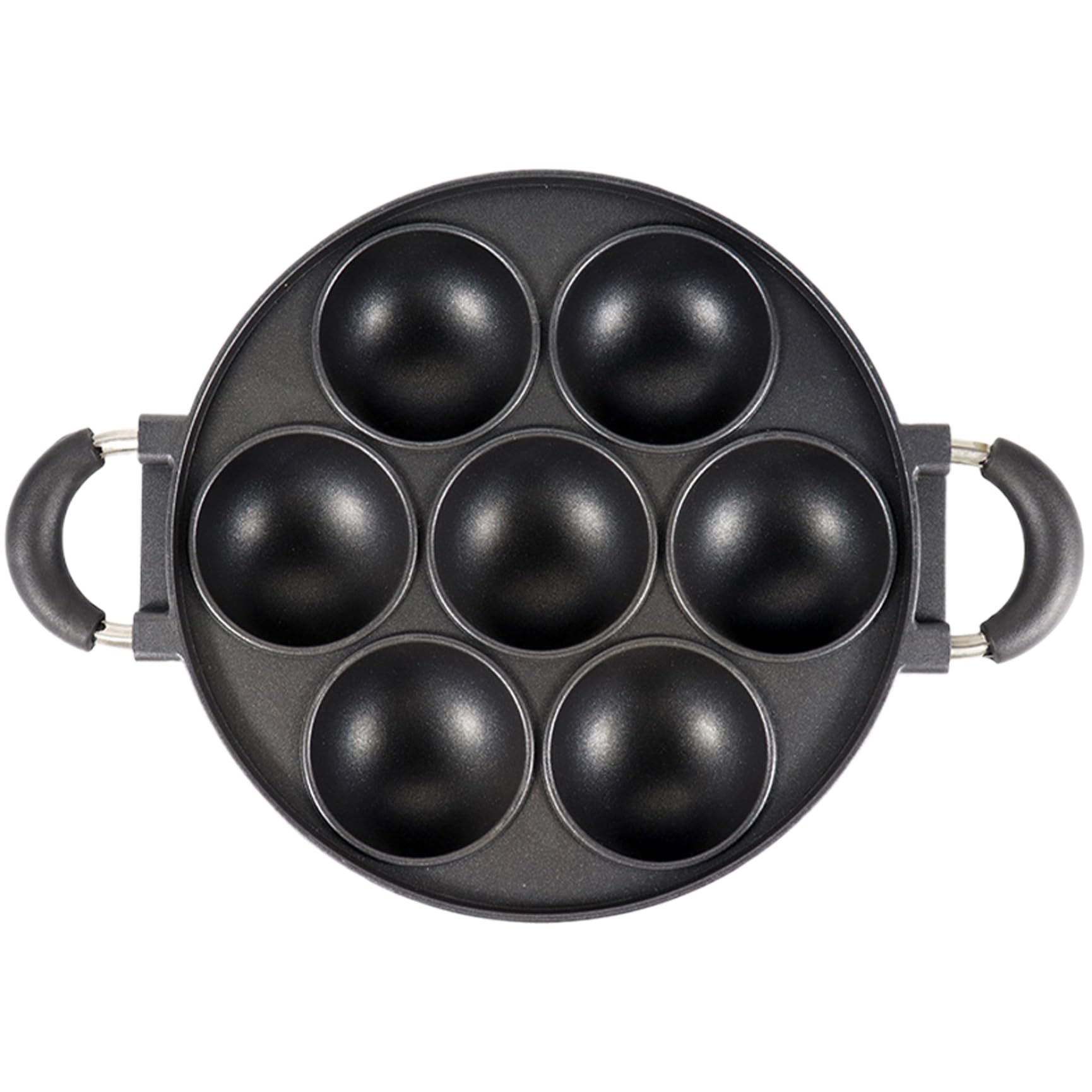 Gusseisen Aebleskiver Pan 7-Loch Takoyaki Pfanne Aluminiumlegierung Anti-Scald