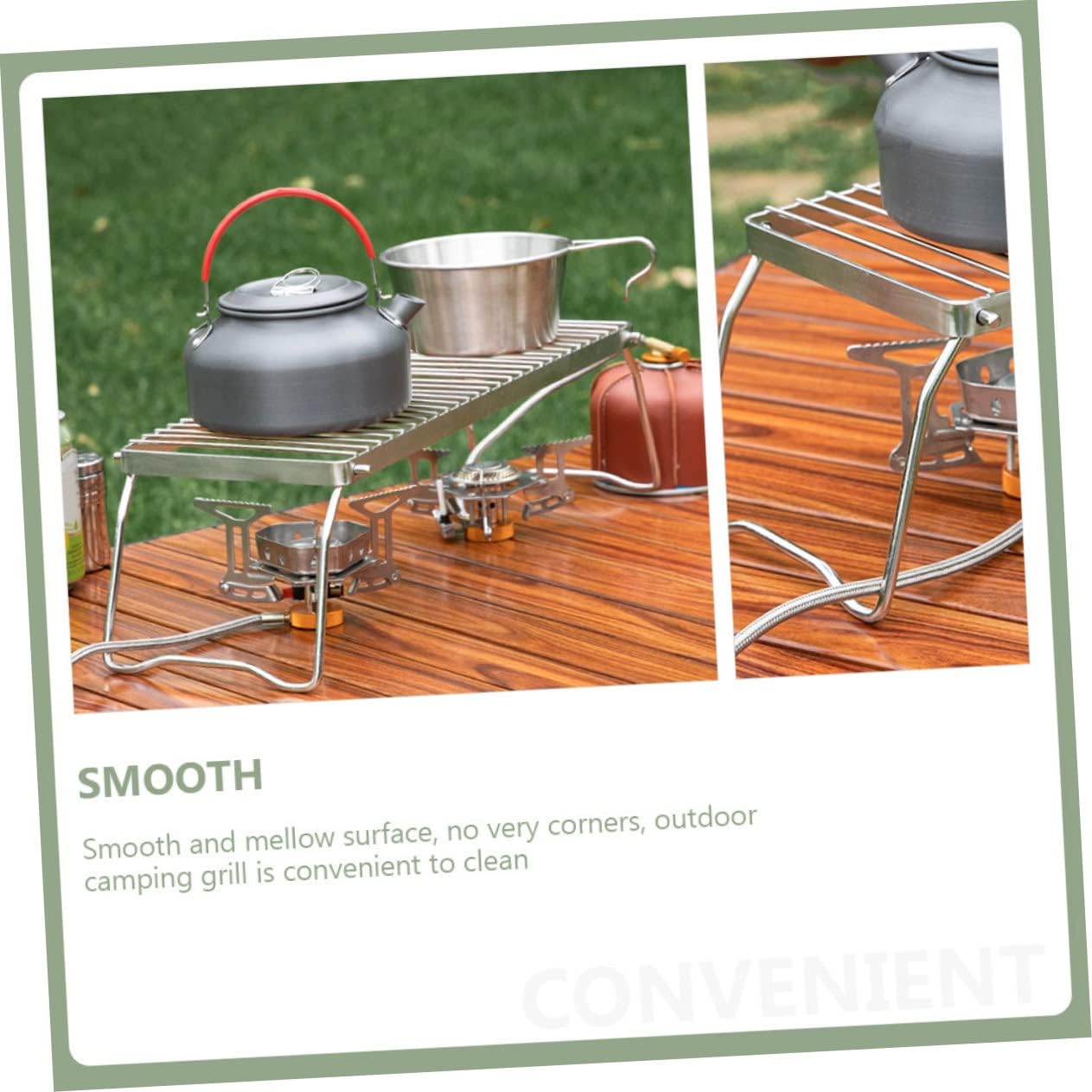 Portable Stainless Steel Outdoor Camping Grill Rack Barbecue Grate for Campfire Picnic Durable Food Grade Mesh for Bbq Cooking and Campfire Parties