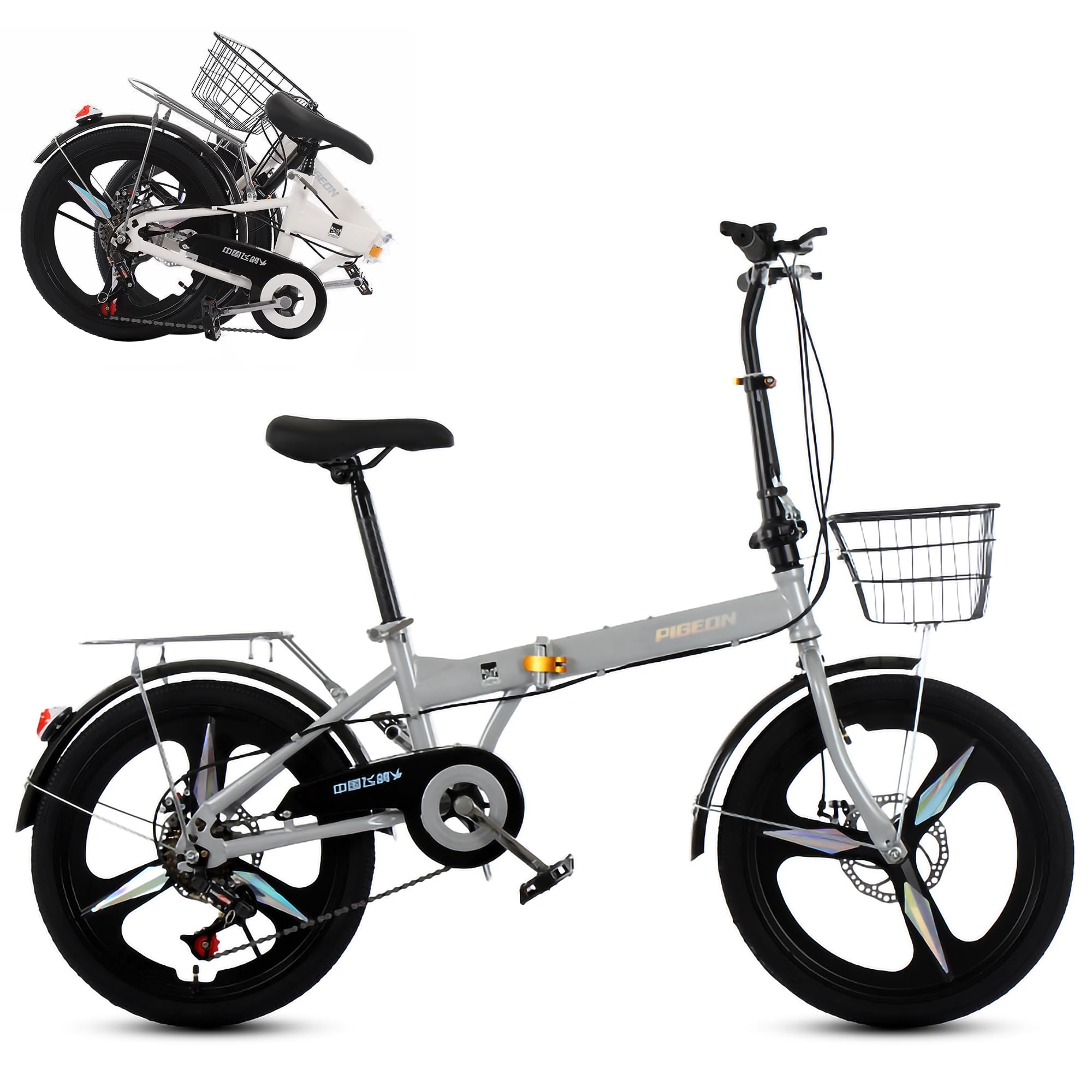 Amazon | 折りたたみ自転車 16インチ 7段変速 フォールディングバイク