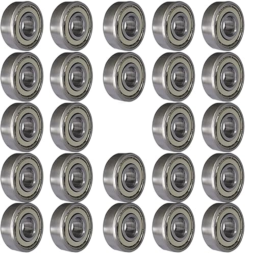 Miniatura 7 de 100 rodamientos de bolas 608-ZZ - Rodamientos rígidos en miniatura sellados de metal doble para ruedas de muebles, patinetas, patines en línea