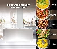 Vista 4 de SYBO ZCK Bain Marie - Calentador de alimentos, 2 secciones, Plateado