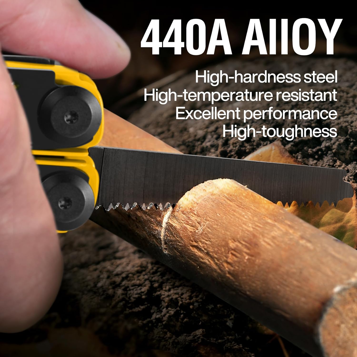 MIAOKE Multitool 23 in 1 with Premium Gift Box, Screwdrivers Saw Screwdrivers Bottle Opener Pliers Camping Knife Cool Gadgets for Men, Best Gift for Boyfriend Son Dad Him Husband, (Yellow)
