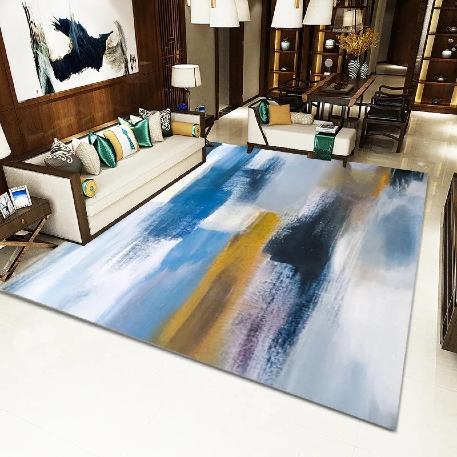 Tapis géométrique nordique 60x90cm pour salon et chambre