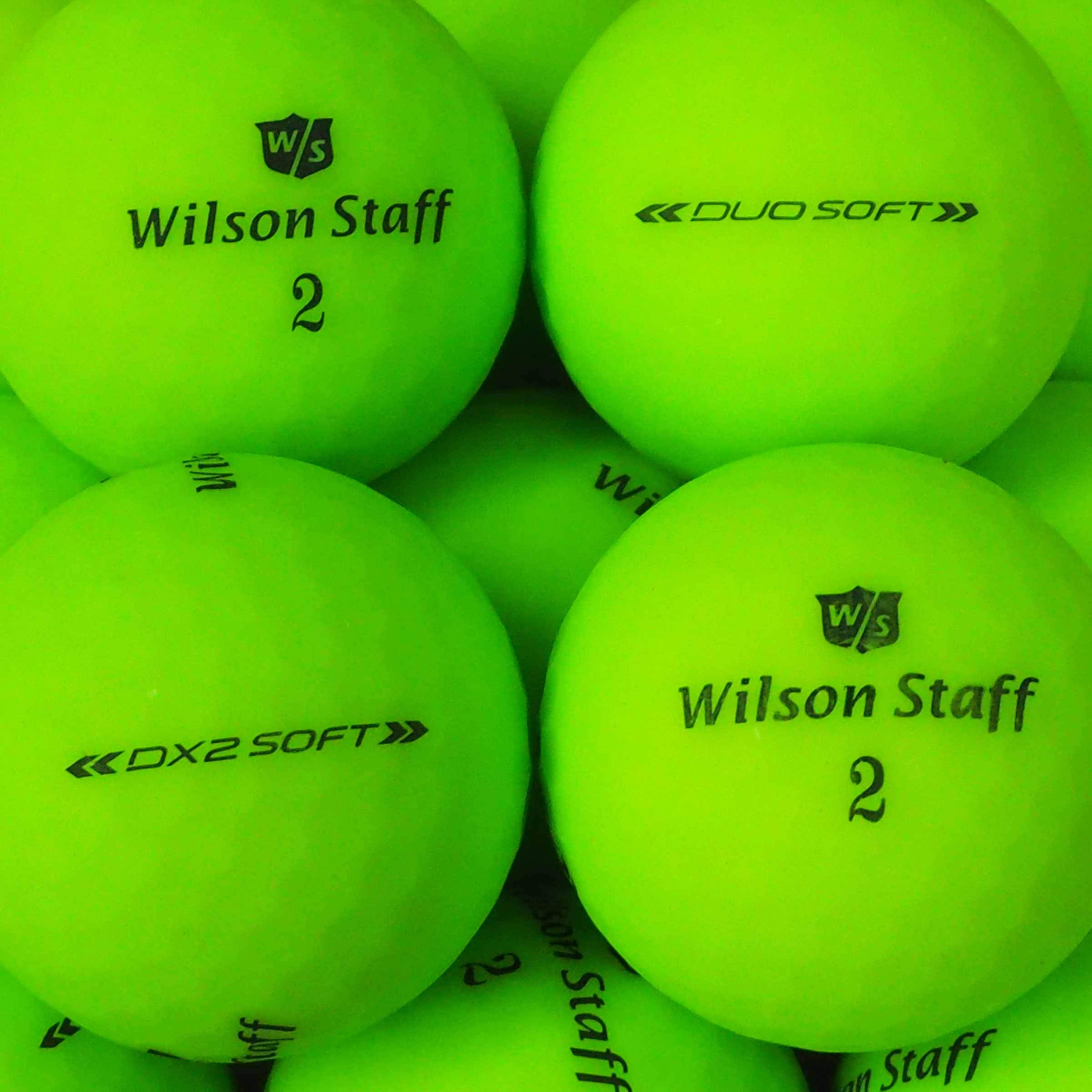 24 Wilson Staff Dx2 / Duo Soft Optix Golfbälle - AAAAA - PremiumSelection - Grün - Mattes Finish - Lakeballs - gebrauchte Golfbälle - im Netzbeutel
