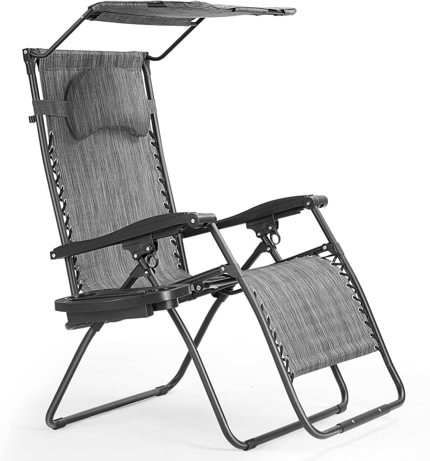 COSTWAY Folding Zero Gravity Chair, Oversized Patio Recliner Sun