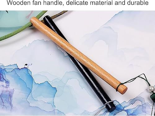 Miniatura 7 de Ventilador de mano bordado de seda translúcida, ventilador redondo chino, ventilador de mano antiguo, ventilador de baile tradicional de palacio,