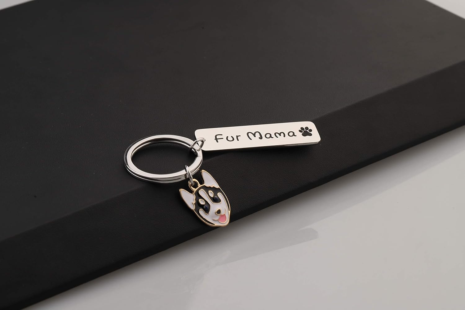 Miniatura 5 de BEKECH perro mamá regalo piel mamá llavero huella huella perro amante joyería perro perro persona regalo mamá perro regalo