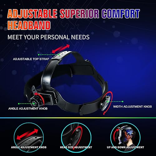 Miniatura 6 de TRQWH - Casco de soldar con luz, color real, oscurecimiento automático, cascos de soldadura para hombres, con energía solar, con capucha de