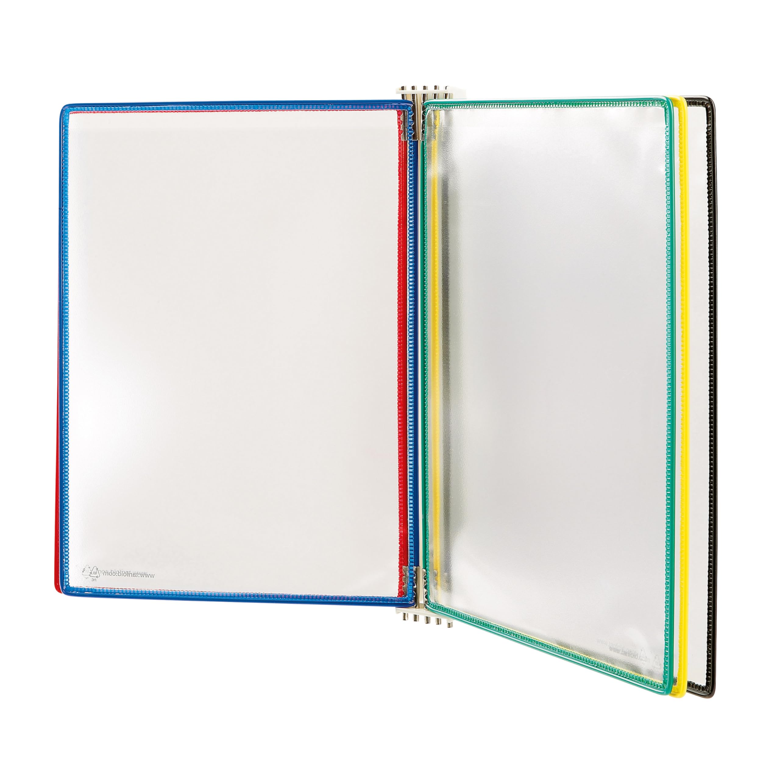 Djois, 416259 Wall Display System, Food Tarifold, A4, 5 Compartments, Assorted, 1 Piece, Made in France, Ideal for Office, Organisation, Presentation, Practical, Modern Design