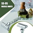 PEARL Shaving Double Edge Butterfly Safety Razor Ss-95(Marble White) Made With Brass Metal-Best Shaving Razor For Men|Classic&Traditional Shaving Kit|Premium Blade Razors For Father's Day Gift Option gallery image