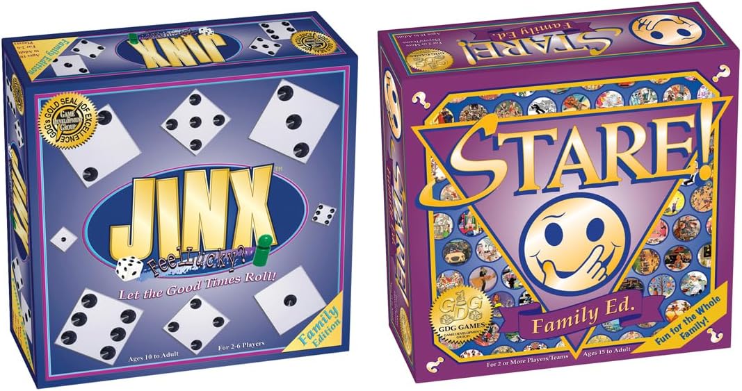 Jinx + Stare! = Perfect Family Board Game Bundle for Game Night