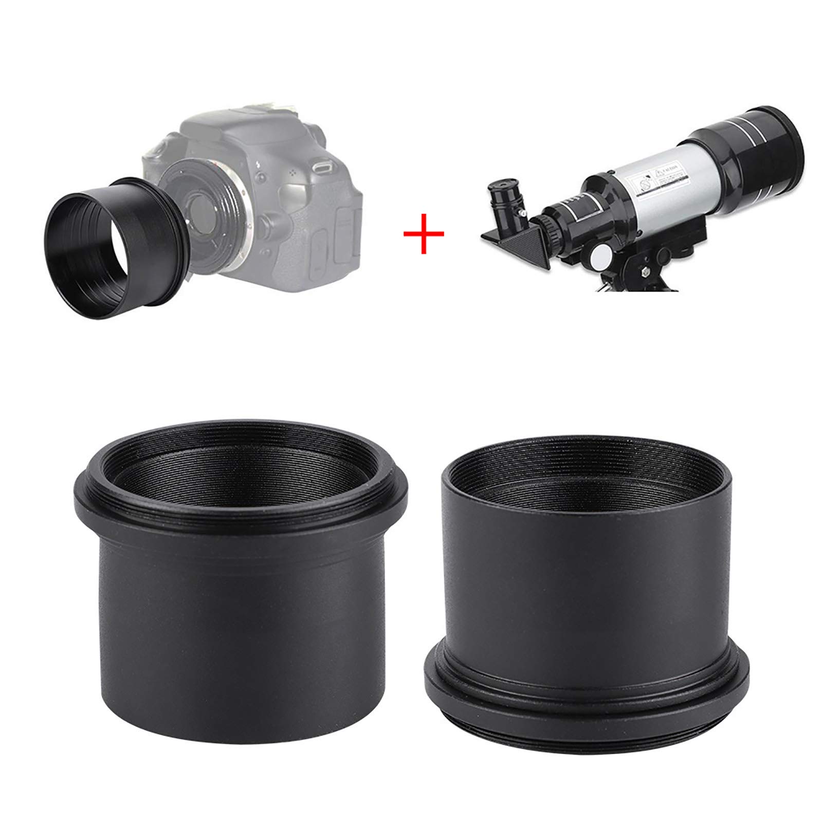 Astronomical Telescope Adapter Ring, 2 to M48*0.75 Astronomic Telescope Eyepiece Lens Camera T Adapter Ring, Telescope Eyepiece Adapter Set for Astronomical Photography