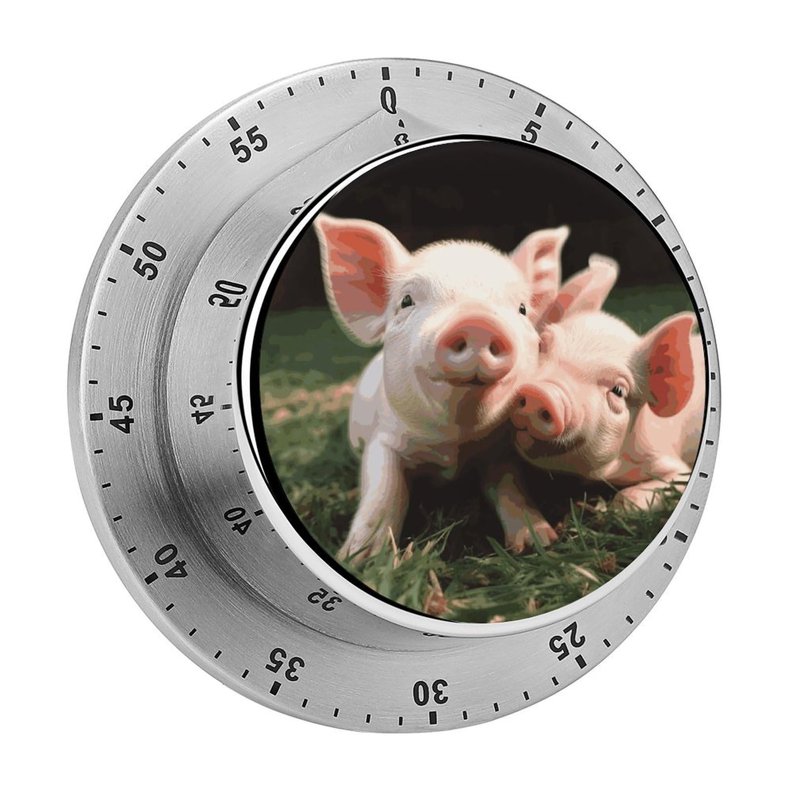 Smiling Timer Loud Mechanical Timer Stainless Steel 60-Minute Kitchen Timers Waterproof Chef Cooking Timers Sport Countdown Clock Portable Countdown Alarm Adult