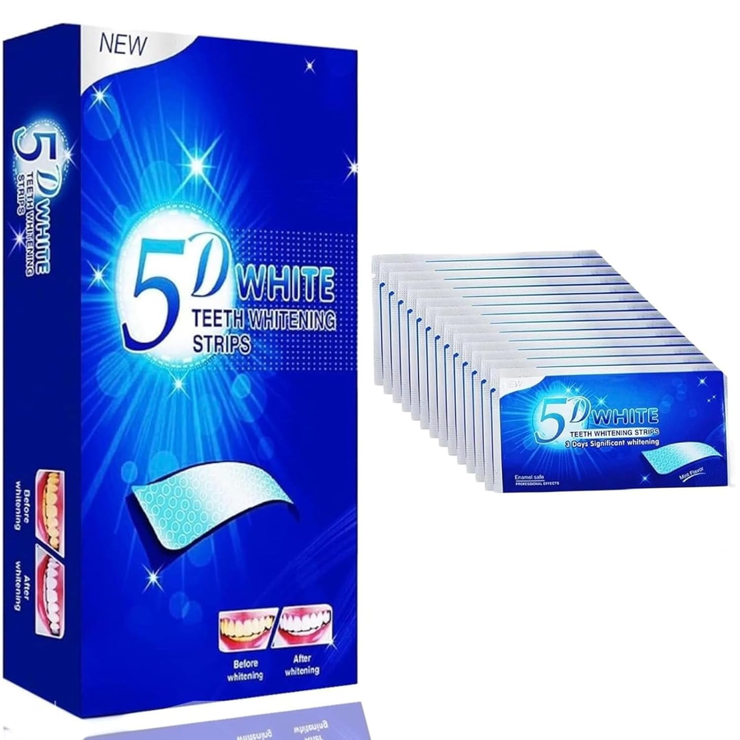 28 Whitener Strips 5D Teeth Whitening Strips Teeth Whitening Strips Effective Teeth Reduced Sensitivity White Strips Clean Teeth