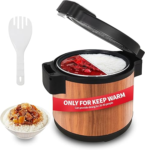 Calentador de arroz comercial de 15l3.96 galones 80 taza 110 V calentador eléctrico de alimentos con función cálida solamente, calentador de