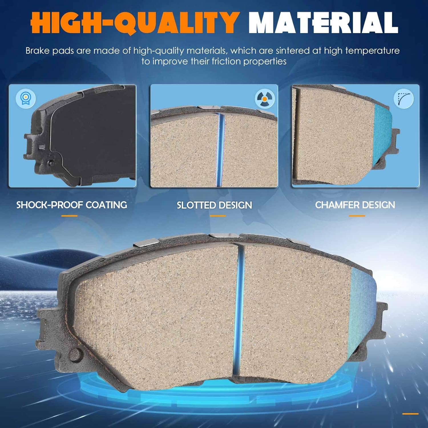 8PCS Front&Rear Ceramic Brake Pads Fit for Toyota RAV4 2006-2012 for RAV4 LE 2013-2018 Lexus HS250h 2010-2012