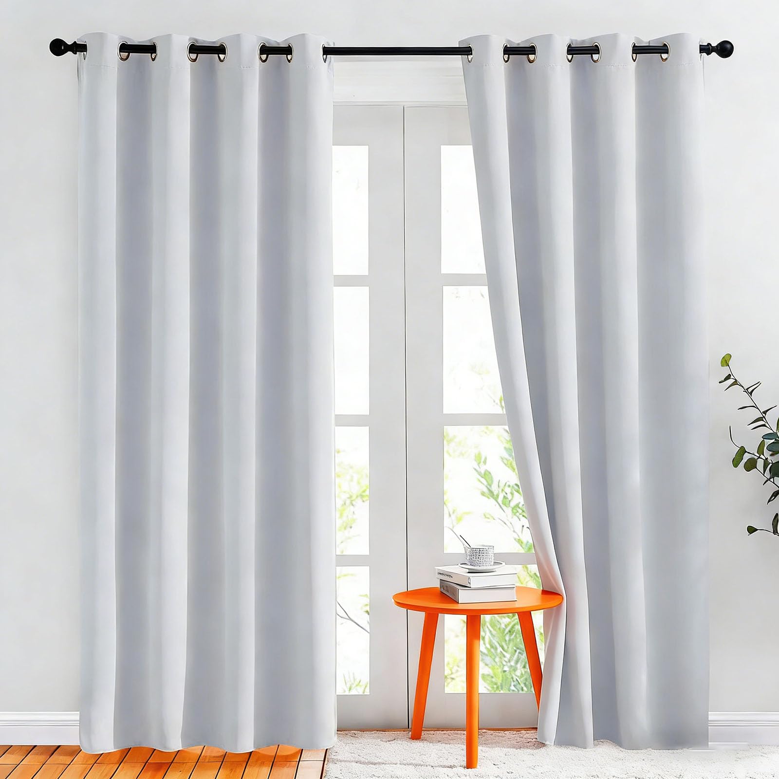 Rideau isolant thermique blanc 70x140 pour habiller un dressing ou une fenetre de salon