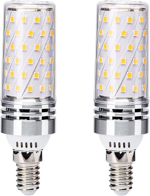 Brantoo E14 LED Corn Bulbs 12W Equivalent to 100W Halogen Bulbs, Warm White Led Bulb 3000K, Small Edison Screw LED Light Bulbs, No Flicker, No-Dimmable, AC 175-265V,2 Pack