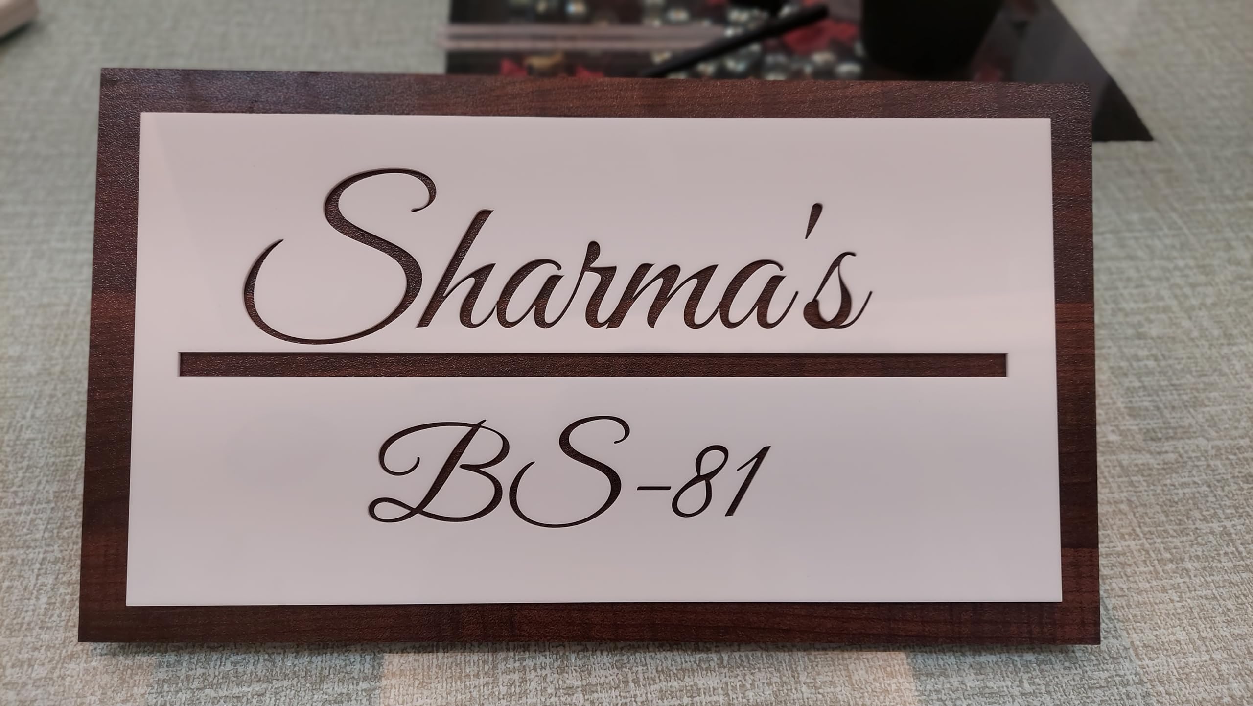 UP16 Personalized Door Name Plate for Home Entrance - 15X30 cm Wooden with 3D Letters with Stainless Steel Screws - Ideal for Home, Office, and Outdoor Entrances || Door name plates - Perfect as a Gift (PATTERN 8) (B0DB8TKP55) Amazon Price History, Amazon Price Tracker