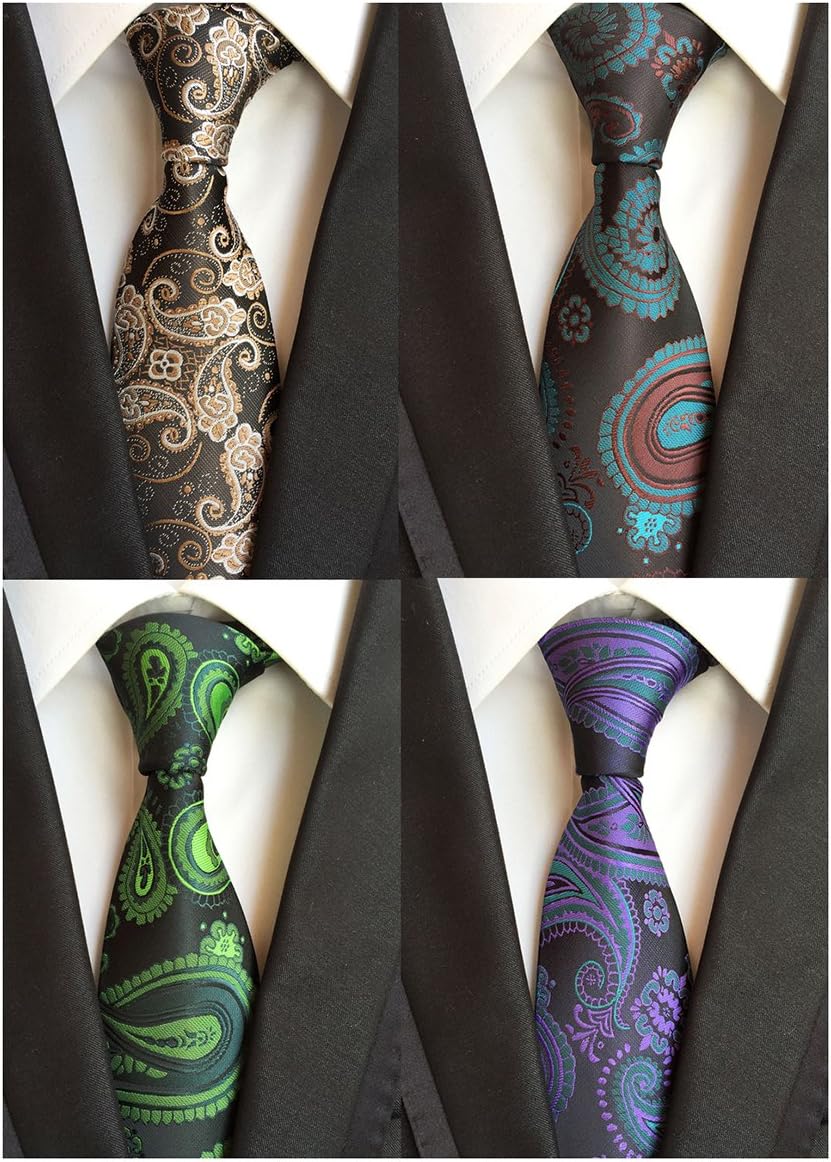 Lot 4 PCS Classic Men's Tie Necktie Woven JACQUARD Neck Ties