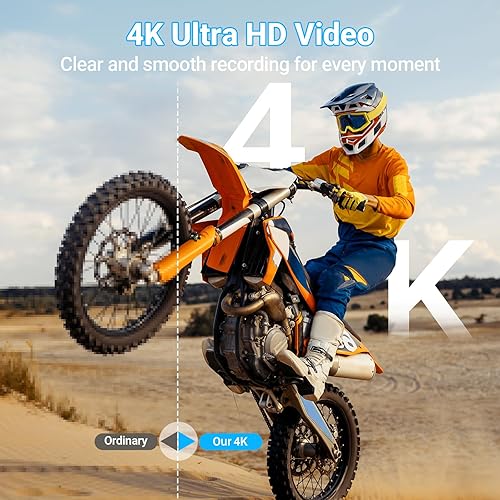 Miniatura 5 de Cámara digital 4K para fotografía y vlogging, cámara de video de YouTube compacta de enfoque automático de 64 MP con lente dual IPS de 3 pulgadas,