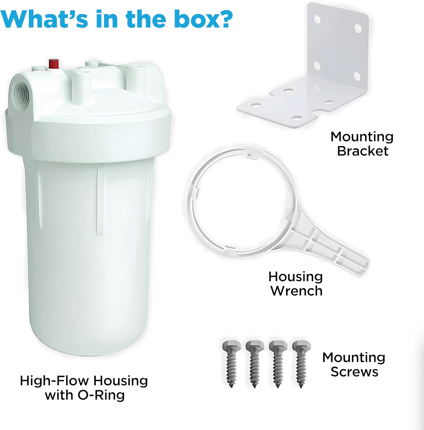 EcoPure EPWO4 Universal Large Capacity Whole House Water Filter Housing - NSF Certified - Premium Filtration System - Built to Last