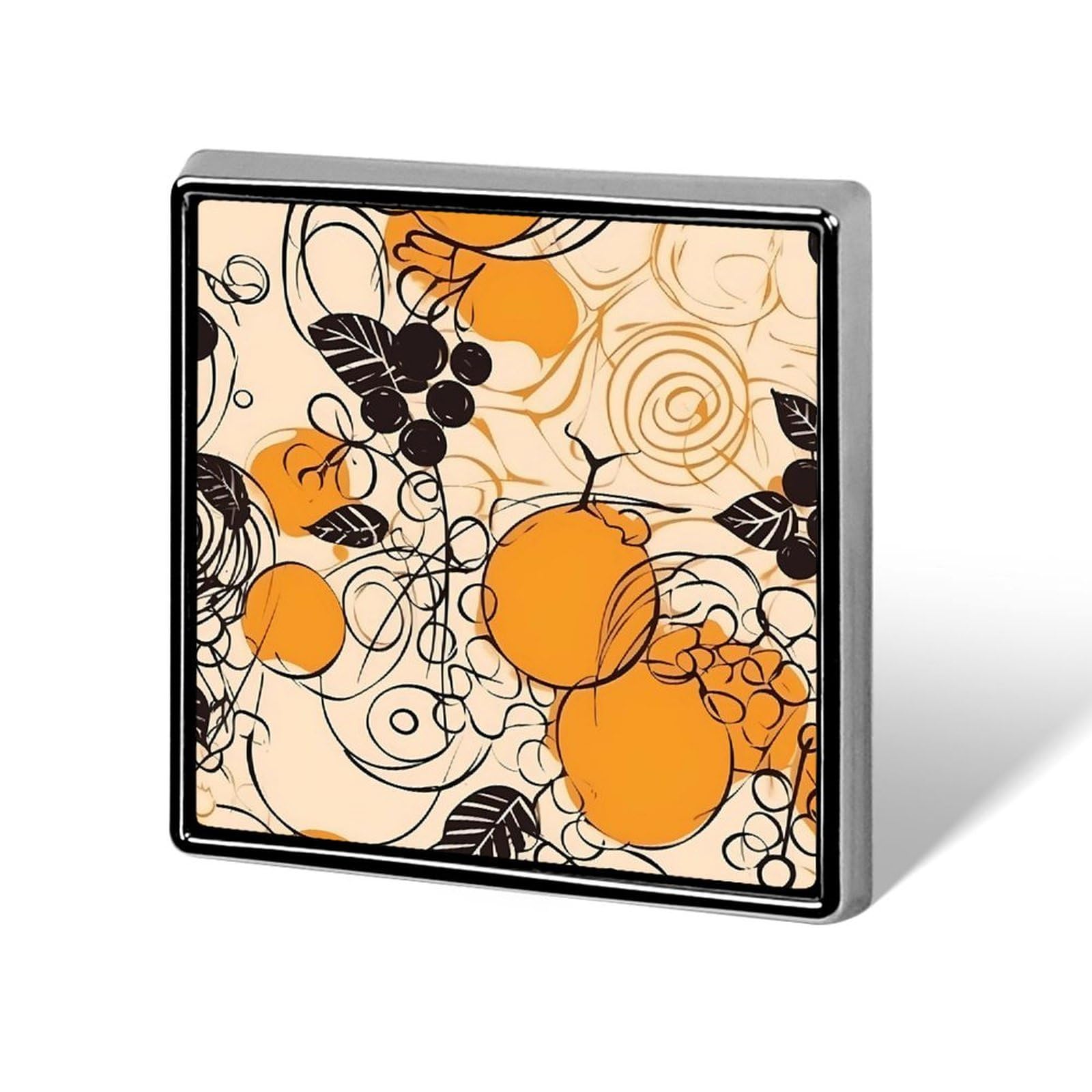 Square Lapel Pins Square Brooceh Badge for Backpacks Or LapelsYellow Pattern Lapel Accessory