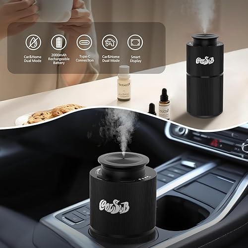 Miniatura 4 de Difusor inteligente sin agua, difusor sin agua para aceites esenciales con temporizador y 3 niveles de niebla, difusor de aceite esencial de Negro