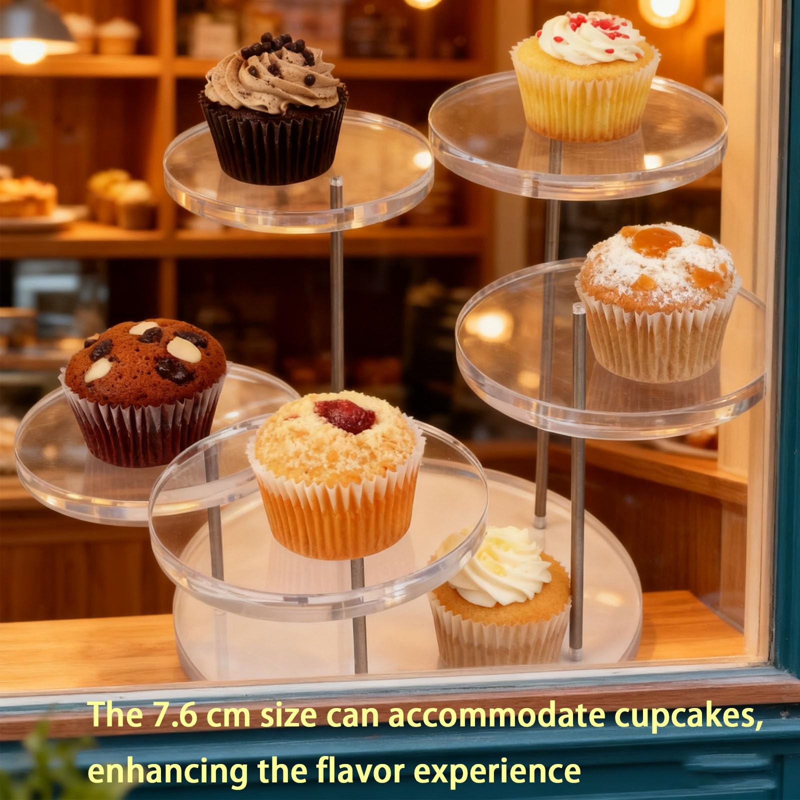Supporti Rotondi In Acrilico per Cupcake di Alta Qualità, Espositore Profumi, Espositore in Acrilico Smerigliato, Figure Pop Ripiano, Dessert Cosmetici e Artigianato, per Rossetto, Collezionismo