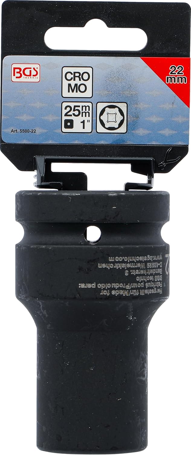BGS 5500-22 Impact Socket Spanner Insert Hexagonal Depth 25 mm (1 Inch) SW 22 mm