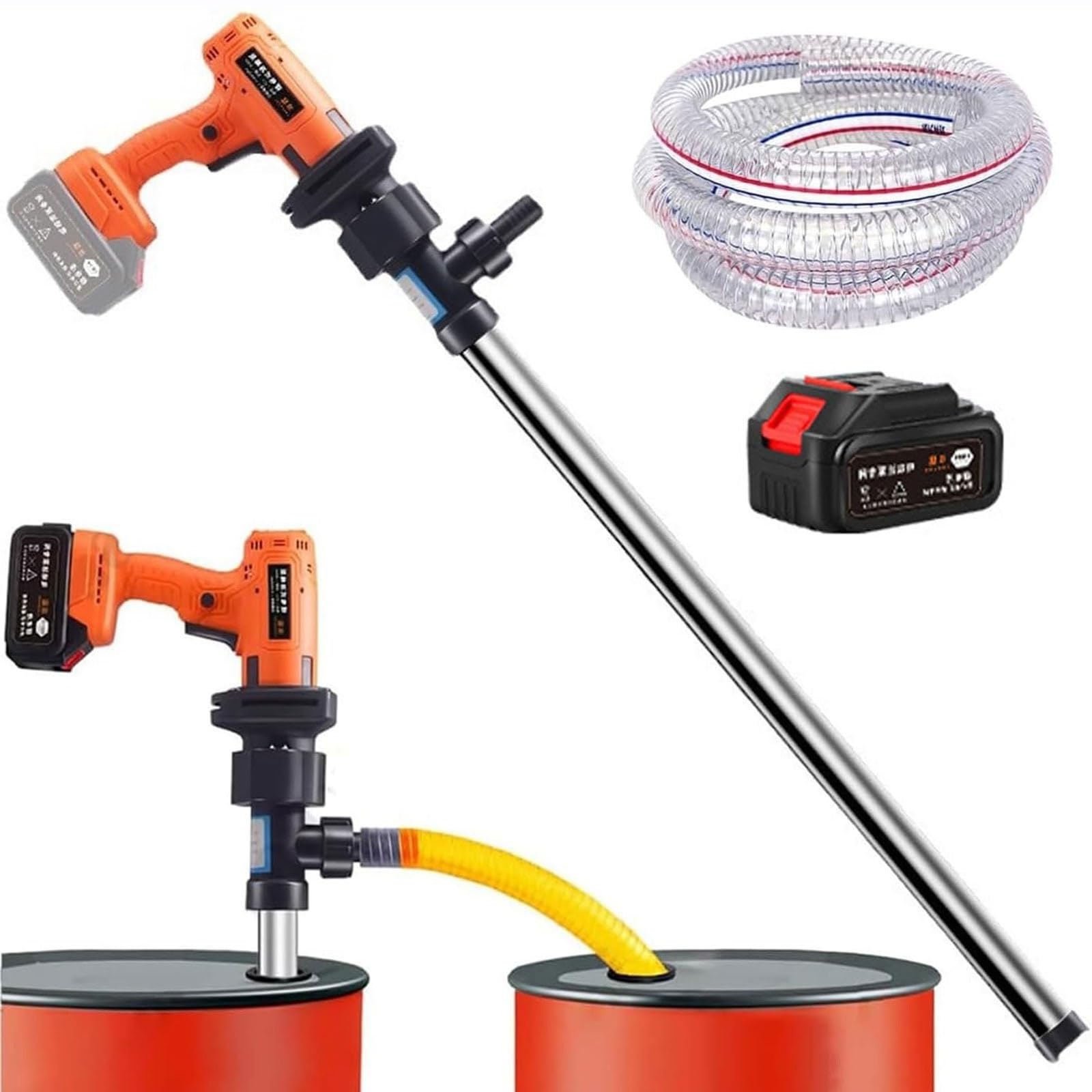 Pompe à Baril de pétrole Polyvalente 800W et Tube Inox 90cm