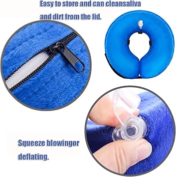 Pet Inflatable Collar for Dogs and Cats, Protective Inflatable Dog Collar, Soft Pet Dog Cone Recovery Collar, Adjustable Pet Recovery Collars for Medium Dogs and Cat (M)