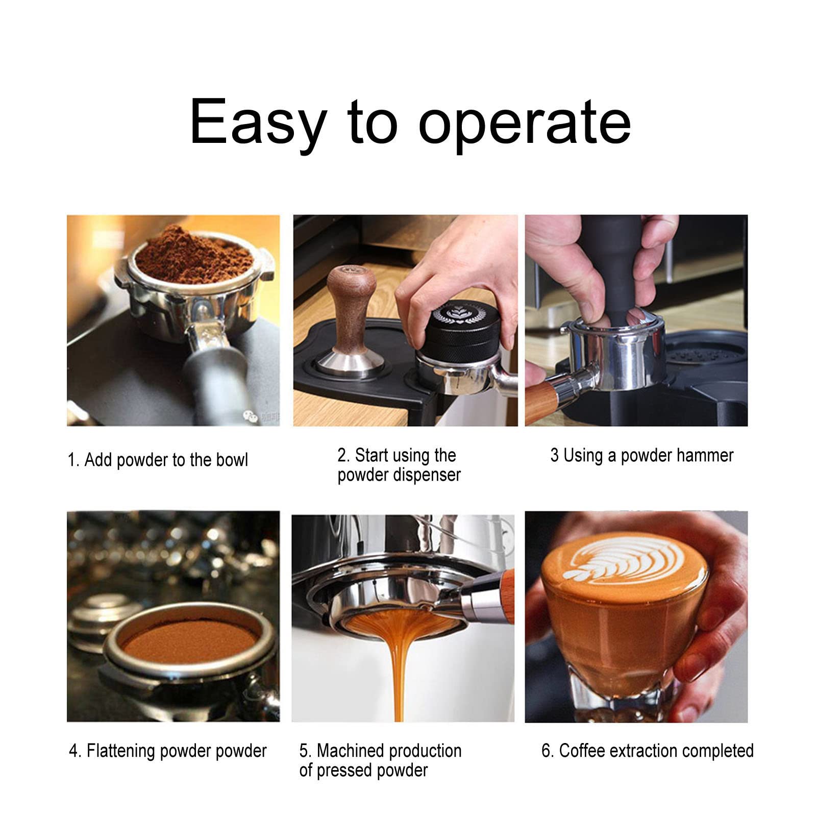 Portafiltro sin fondo de café de 51 mm, mango de café sin fondo, filtro portafiltro sin fondo, portafiltro de 2 orejas, portafiltro para cafetera ECO310 (negro)