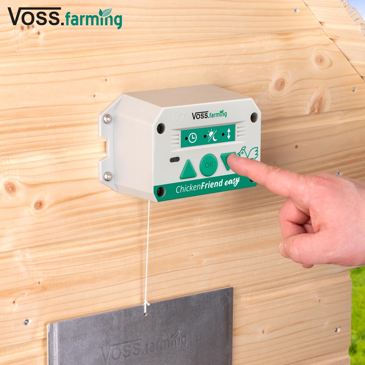 VOSS.farming Steuerung ChickenFriend Easy automatische Hühnertür, Hühnerklappe, Türöffner für Hühnerstall