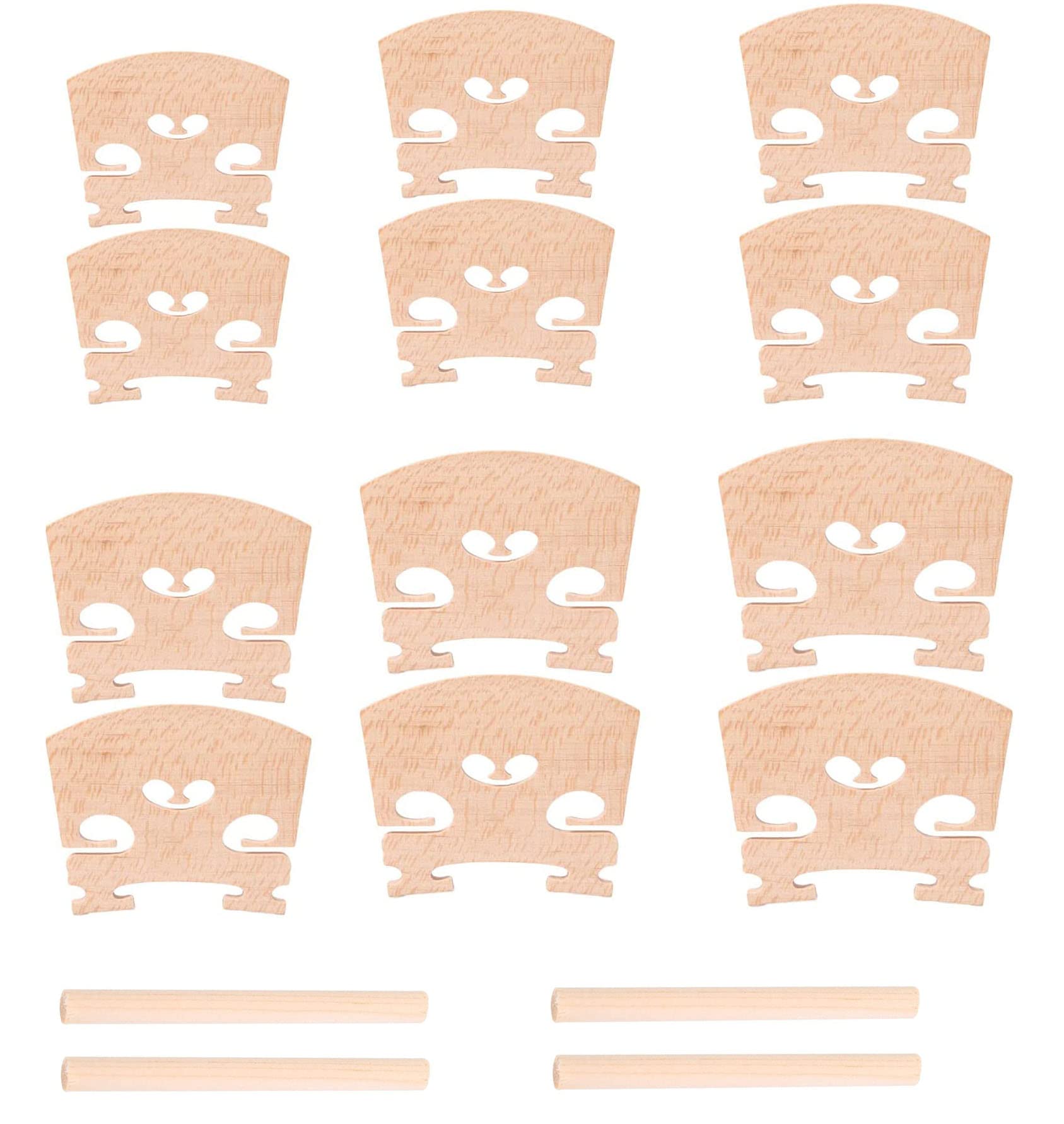 16pcs Fine Grade Maple Violin Bridge 1/16-4/4 Size Violin Parts Accessories Including 4 Sound-post