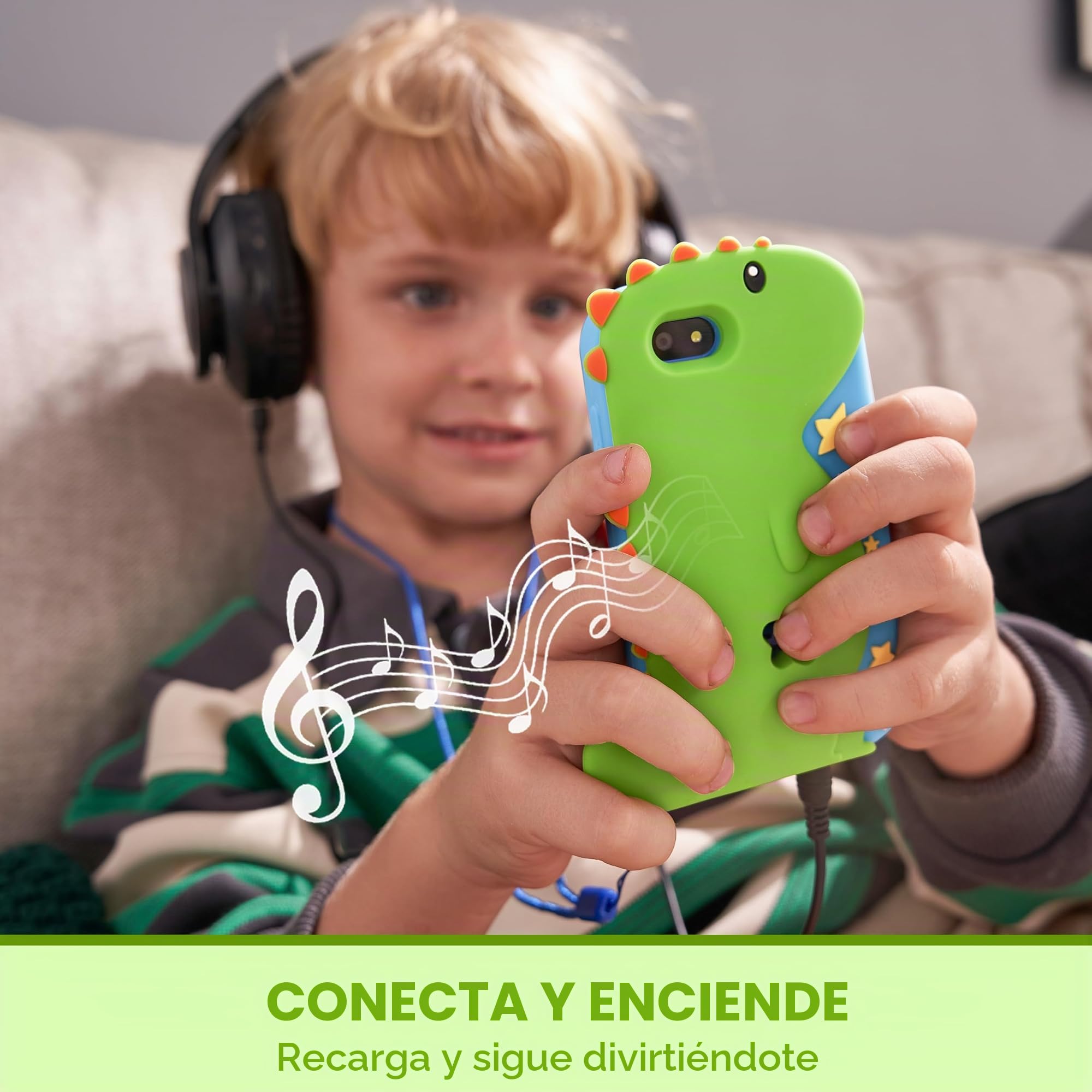 SYNCFUN Kids Smart Phone Toys For Boys Age 3 4 5 6 7 8 9,Touchscreen Kids Mobile Phone with Dual Camera, Game, Music 8GB Card,Dinosaur