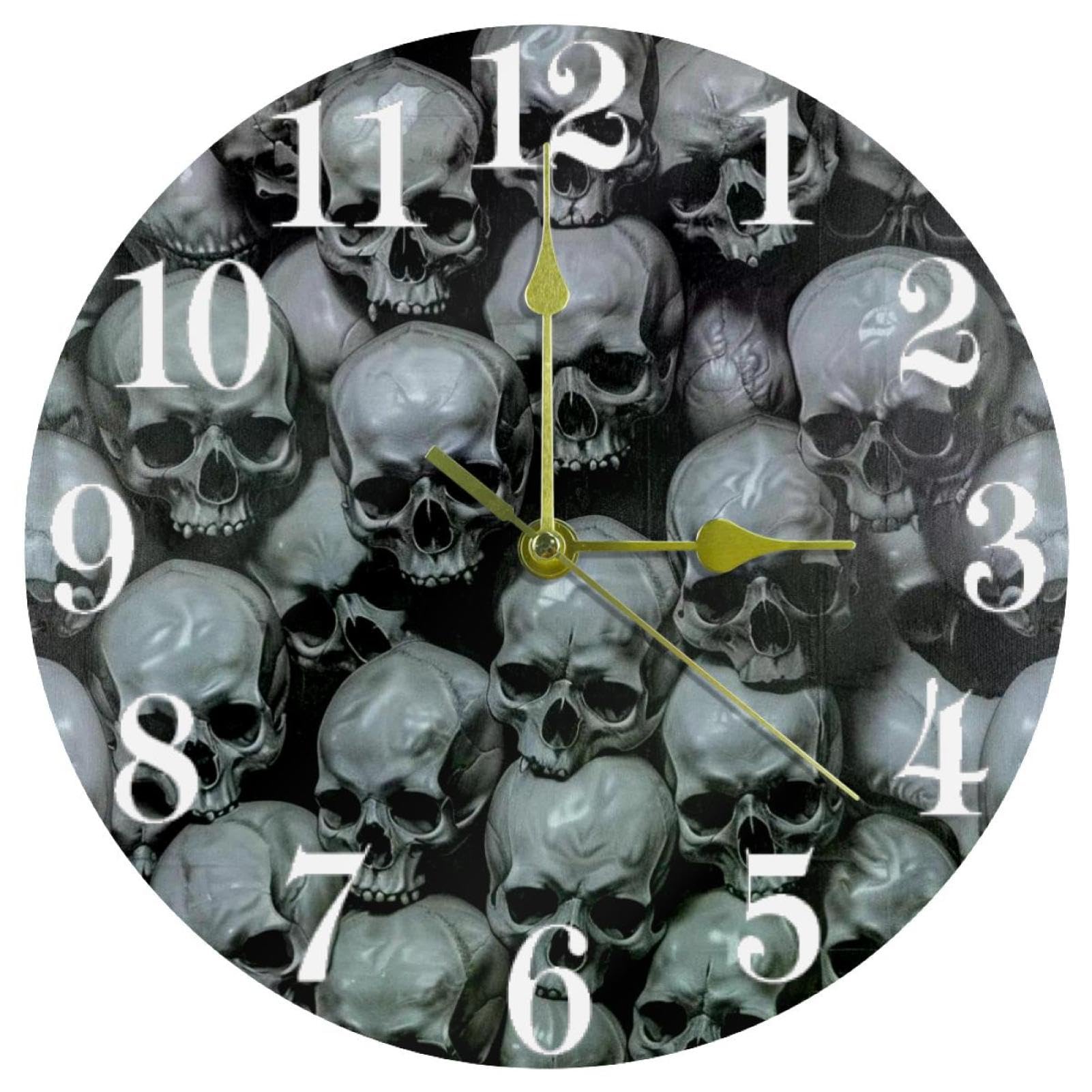Horloge murale gothique à quartz silencieuse pour décoration de maison
