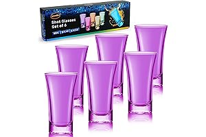 Purple Shot Glasses: 6-Pack of 2oz Heavy Base Shot Glasses with Gift Box