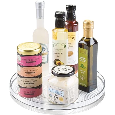 iDesign Linus Turntable Kitchen Organizer, Organization for Pantry, Countertop, Shelf, Table, Vanity, Bathroom, 11 Inches, Clear