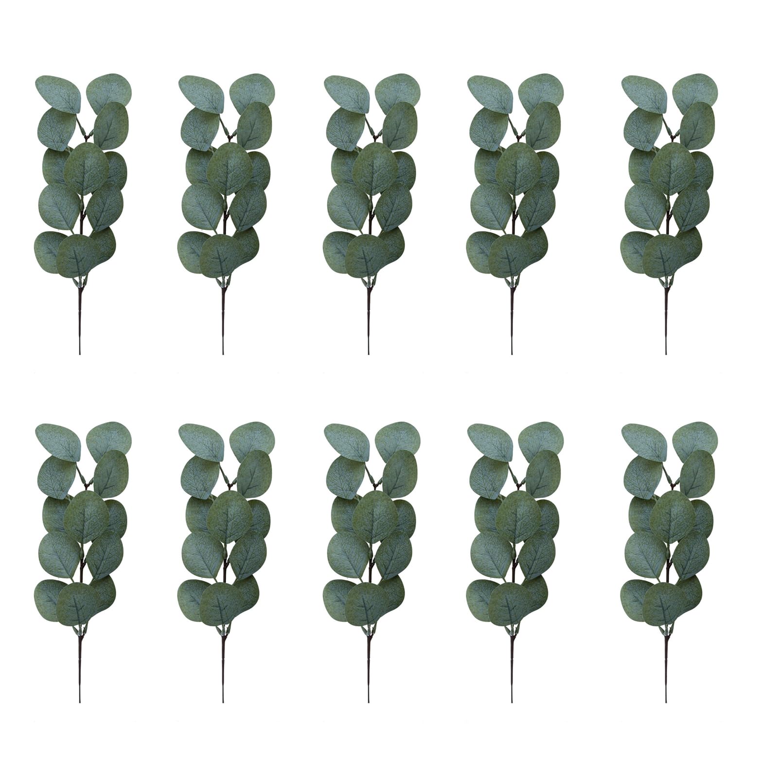 sodeber 10pcs Realistic Faux Silver Greeneries Stems Flower Home Decoration for Table Arrangements Faux Eucalyptuses Leaves