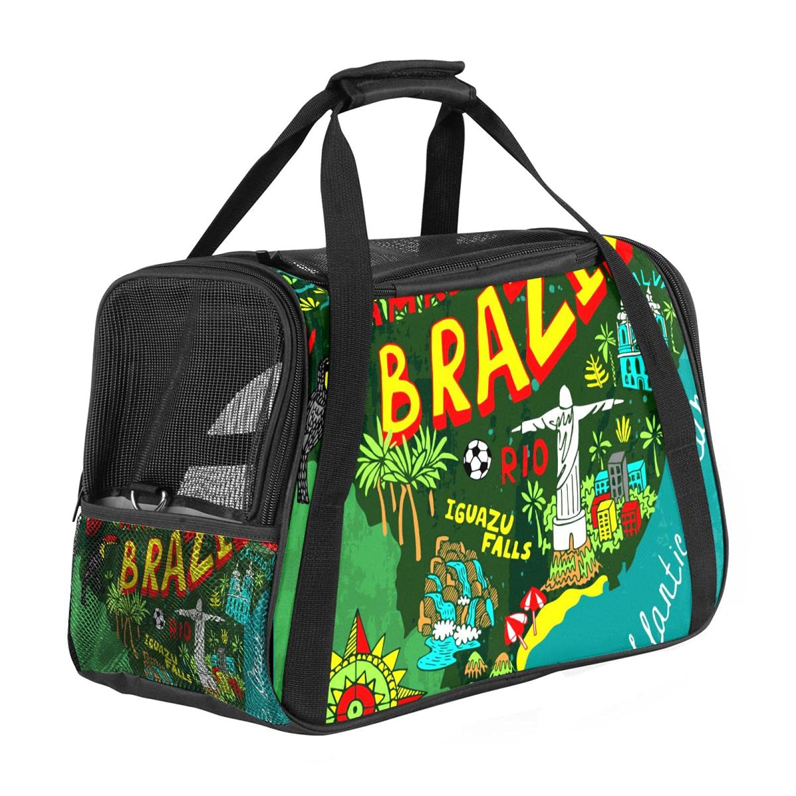 Sac de transport portable animal de haute qualité motif Brésil