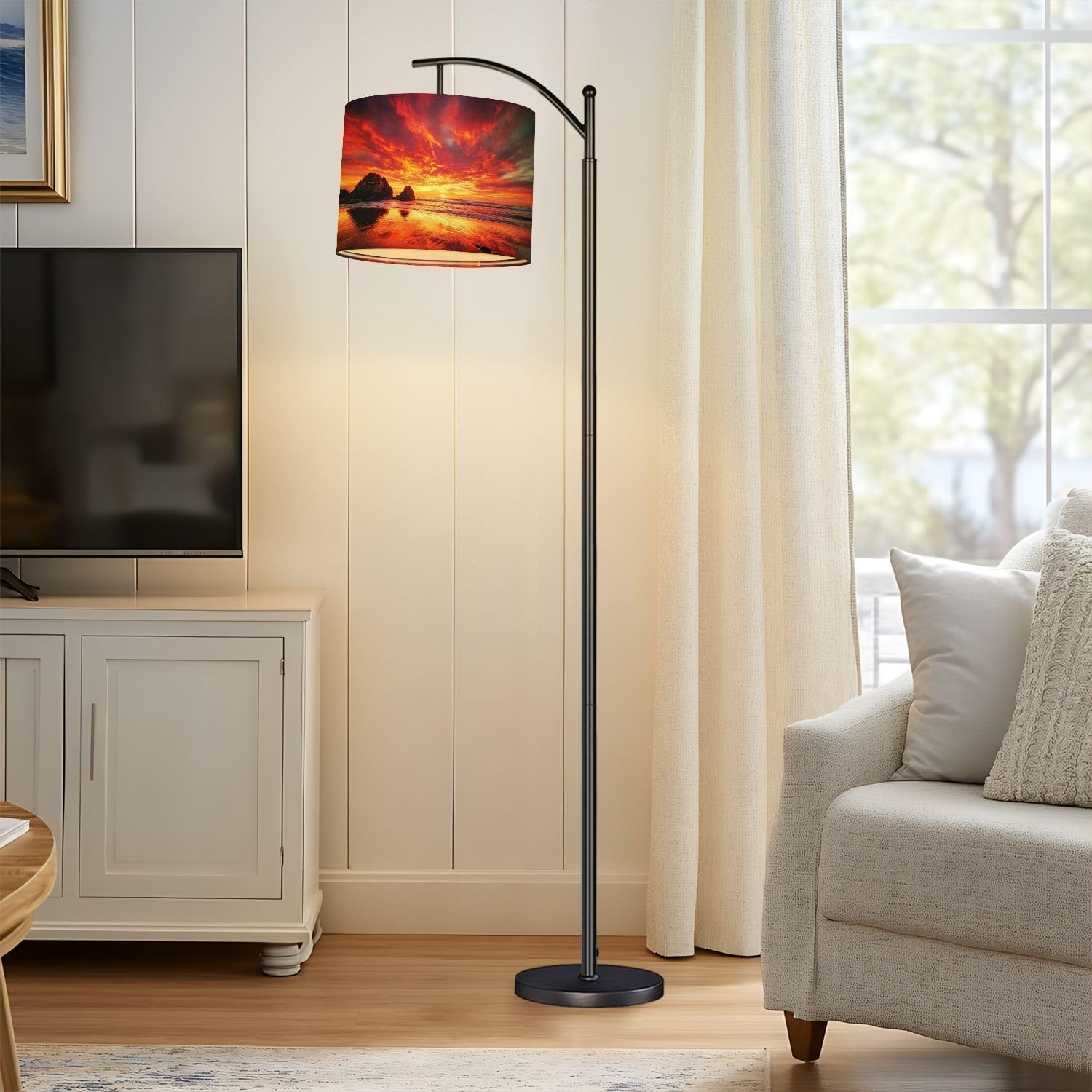 Lamp Shade Crystal Cove State Park Drum Lampshade for Floor Lamps Table Lamps Pendant Light 8.9"x11" Linen Lampshades Replacement Large Lamp Shade