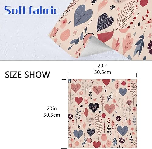 Miniatura 3 de Burbuja Juego de 6 servilletas de tela de corazón de San Valentín, 20 x 20 pulgadas, lavables, decorativas, para cenas familiares, bodas, fiestas,