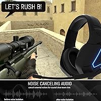 Vista 5 de Orzly Auriculares para juegos para PC y consolas de juegos PS5 PS4 Xbox Series X S Xbox ONE Nintendo Switch y Google Stadia sonido estéreo