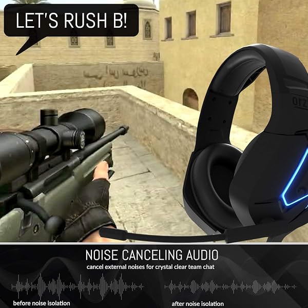 Orzly Cuffie da Gioco Bass Stereo per PS5 PlayStation 5, PS4, XBOX SERIES X|S, XBOX ONE, Nintendo Switch, Google Stadia, PC, MAC, Laptop Hornet RXH-20 Cuffie Gaming con Microfono [Edizione Abyss] - 5