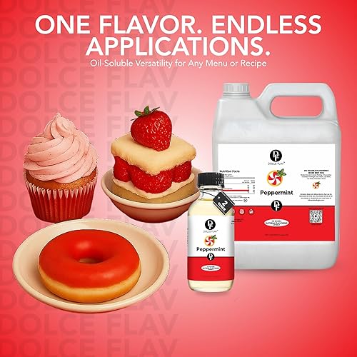 Miniatura 6 de Dolce Flav Extracto de menta natural (soluble en aceite) 1 galón  Kosher, sin azúcar, concentrado sabor a menta pura para dulces duros, chocolates y