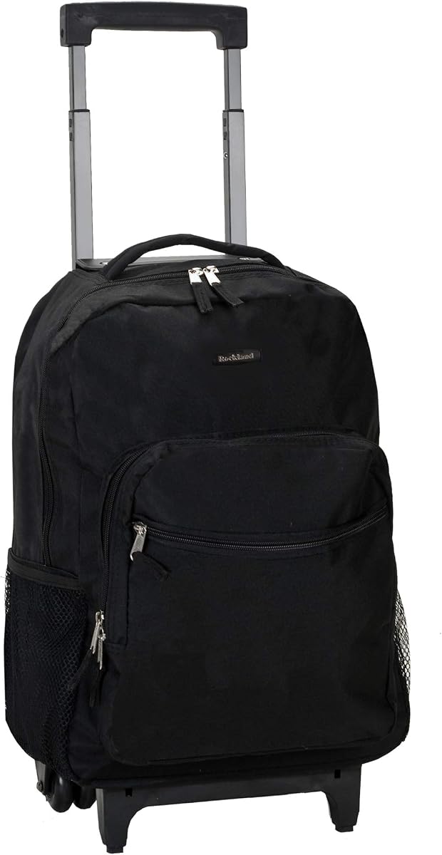 Mochila enrollable de 17"con doble asa, negra
