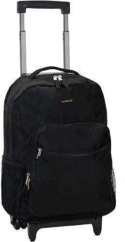 Rockland, bolsa de viaje de 17 pulgadas, con ruedas., Negro), R01-BLACK
